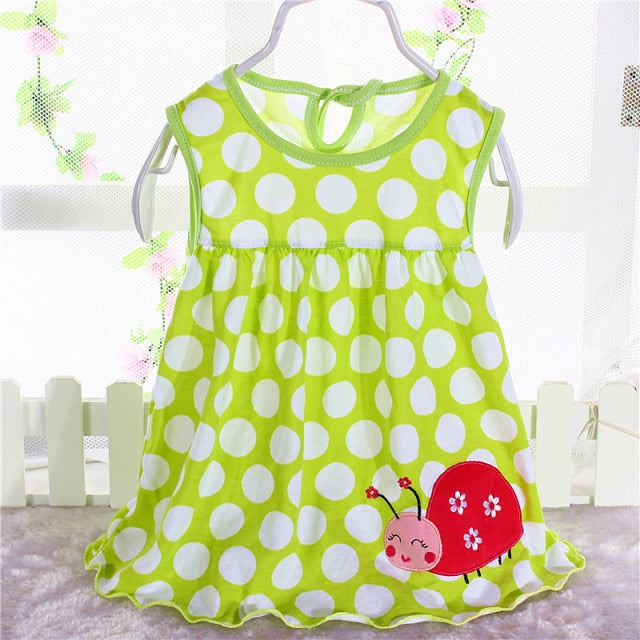 Sleeveless Cotton Multiprint Dresses for Girls by Nova Clothing