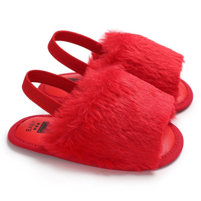 Anti-Slip Lightweight Designer Faux Fur Slippers for Girls by Bosa