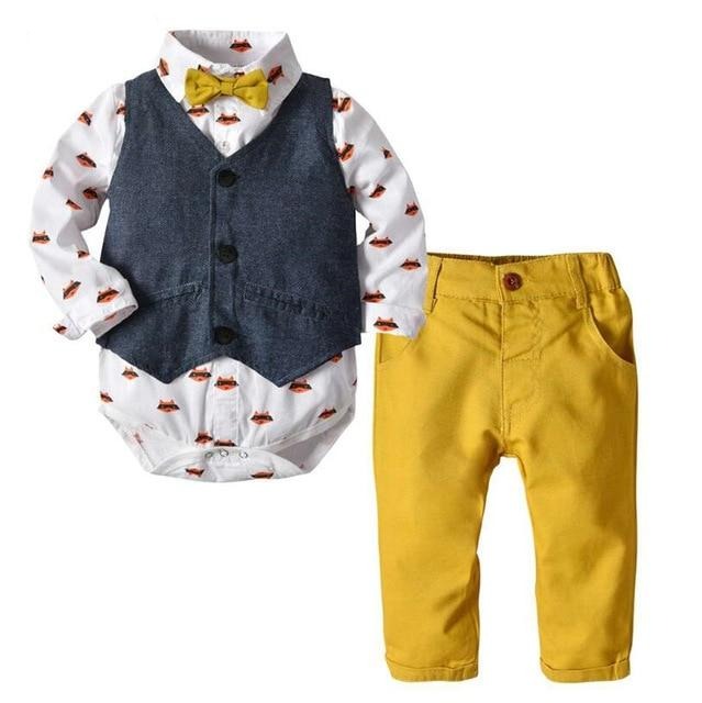 3-Piece Long Sleeve Cotton Onesie Suit for Boys by Fairytale