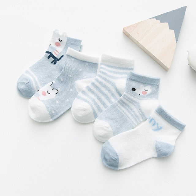 Soft Cotton Mesh Socks for Girls (5-Pack) by Kids Play