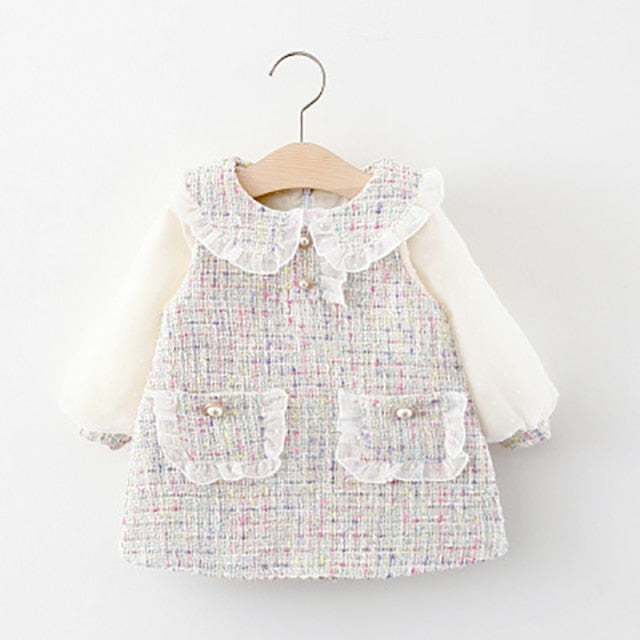 Long Sleeve Cotton Patchwork Dress for Girls by JXD