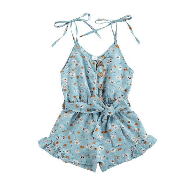 Shoulderless Cotton Romper Shorts for Girls by Cantree