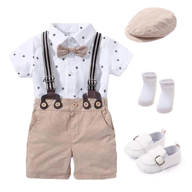 9-Piece Short Sleeve Cotton Onesie Outfit for Boys by Jiawa