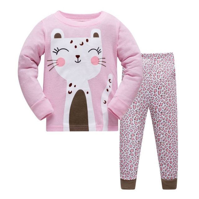 2-Piece Long Sleeve Cotton Pajamas for Girls by OrangeMom