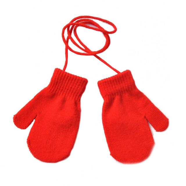 Cotton Hanging Neck Mittens for Girls by Warmon