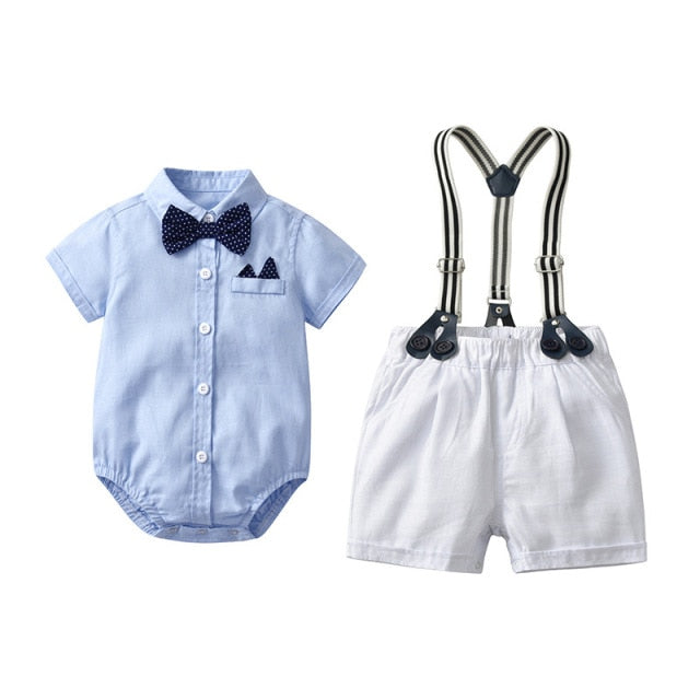 4-Piece Short Sleeve Onesie Short Sets for Boys Sumi