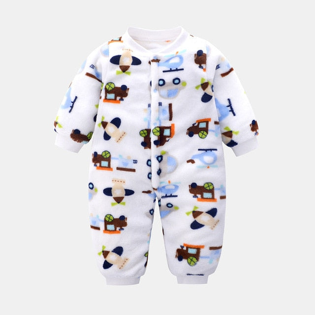 Unisex Fleece Covered Jumpsuits for Newborns and Infants by BeBe