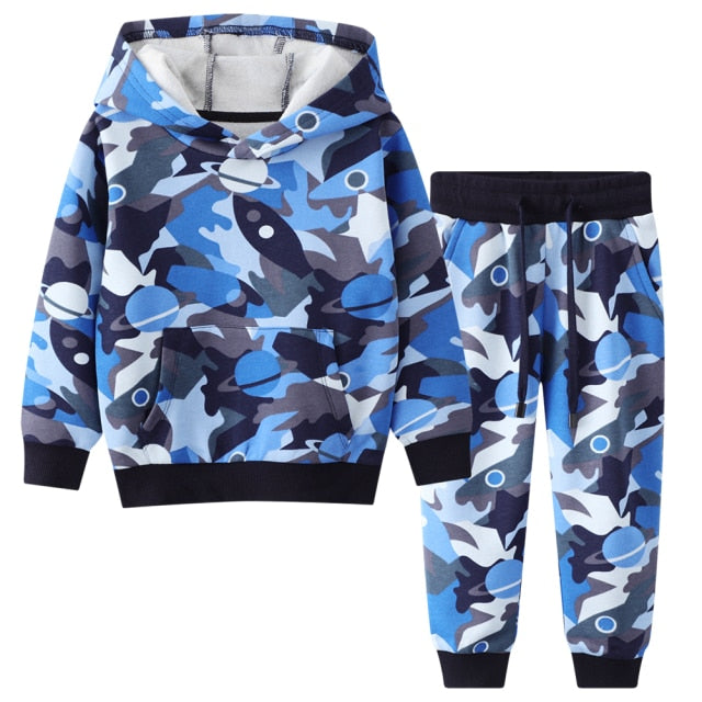 2-Piece Ling Sleeve Cotton Hooded Sweatshirt and Pants for Boys by Bibi