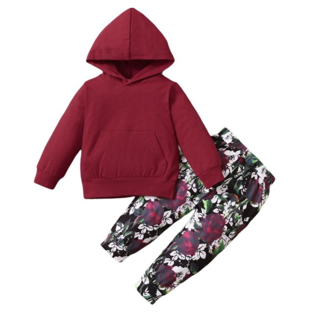 2-Piece Long Sleeve Cotton Hooded Sweatshirt and Pants for Girls by Liora