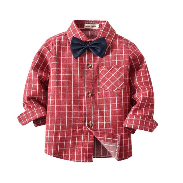 2-Piece Long Sleeve Cotton Casual Shirt Sets for Boys by Cantur