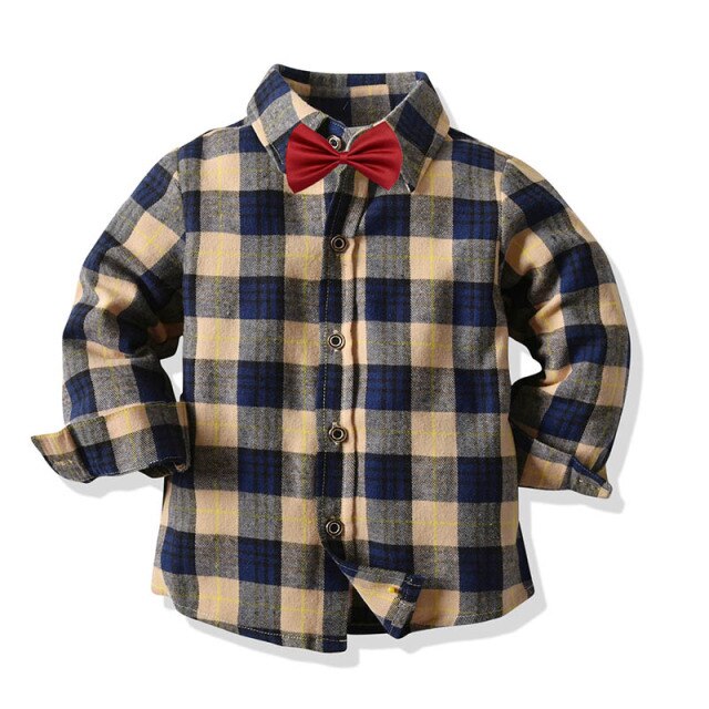 2-Piece Long Sleeve Cotton Casual Shirt Sets for Boys by Cantur