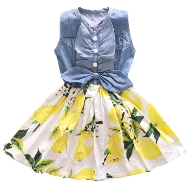 Sleeveless Cotton Floral Dresses for Girls by Ai Meng