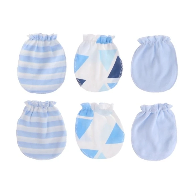 Unisex Newborn Anti-Scratching Cotton Mittens (3-Pairs) by Noem