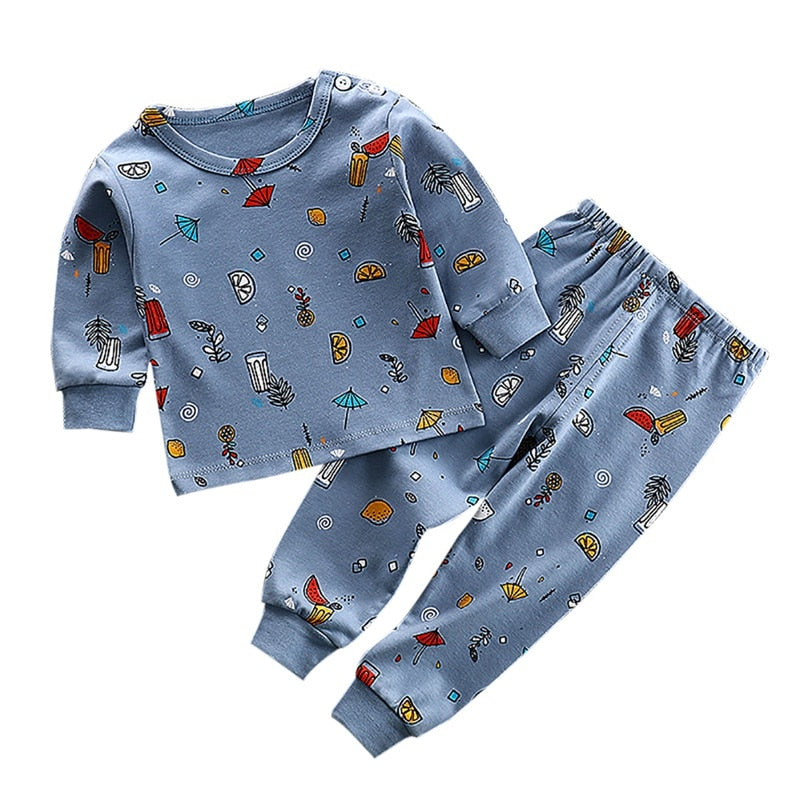2-Piece Unisex Long Sleeve Cotton Pajamas by Kiddie Zoom