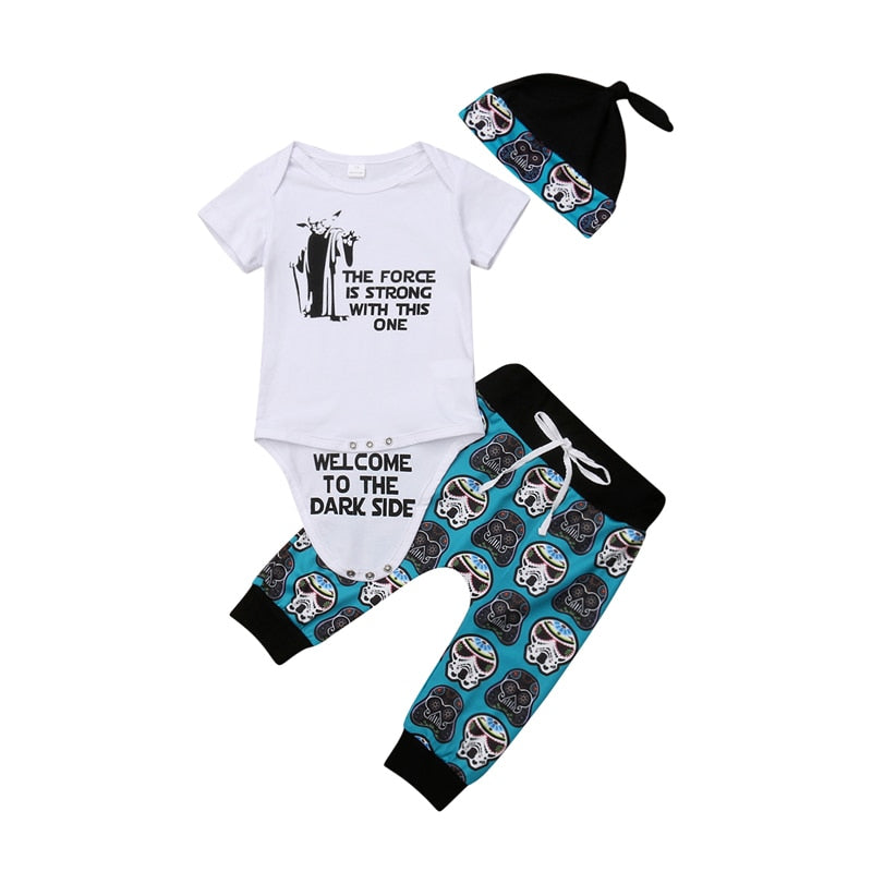 3-Piece Unisex Short Sleeve Onesie and Pants Set by Liora