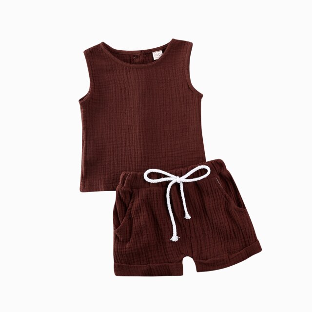 2-Piece Cotton Tank Top and Shorts Set for Girls by Liora