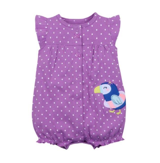 Newborn Sleeveless Cotton Rompers for Girls by OrangeMom