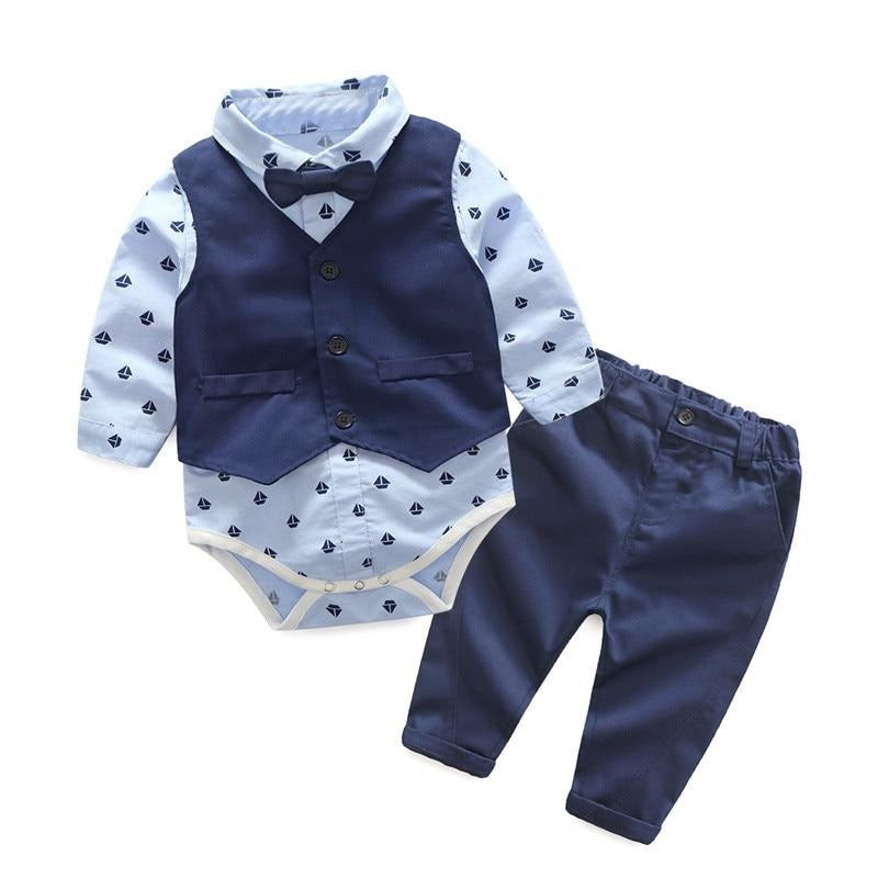 3-Piece Long Sleeve Cotton Onesie Suit for Boys by Fairytale
