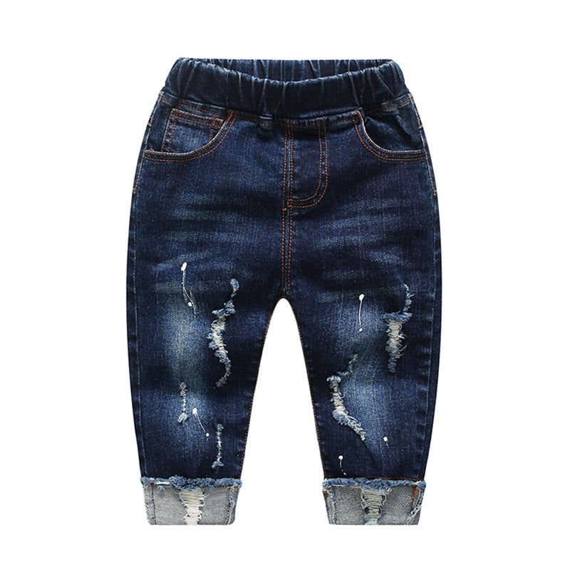 Unisex Stretched Denim Ripped Jeans by Chumey