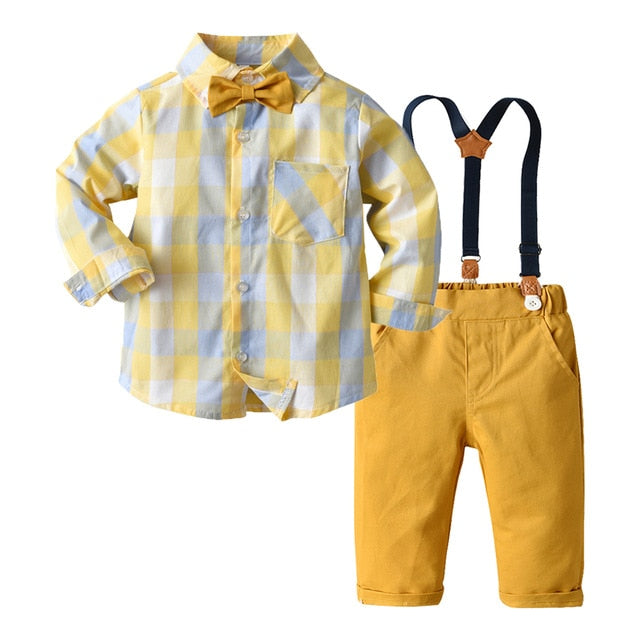 2-Piece Long Sleeve Shirt and Pants Set for Boys by Top&Top