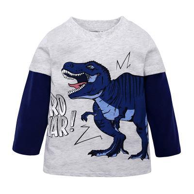 Long Sleeve Dinosaur Print Cotton Shirts for Boys by Kids Spring