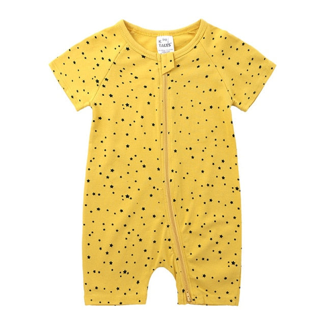 Unisex Short Sleeve Multiprint Cotton Rompers by Ciness