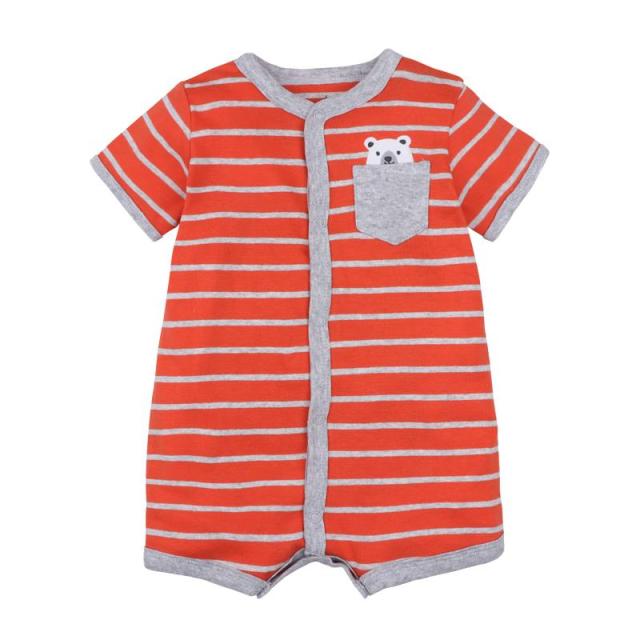 Short Sleeve Cotton Rompers for Boys by OrangeMom