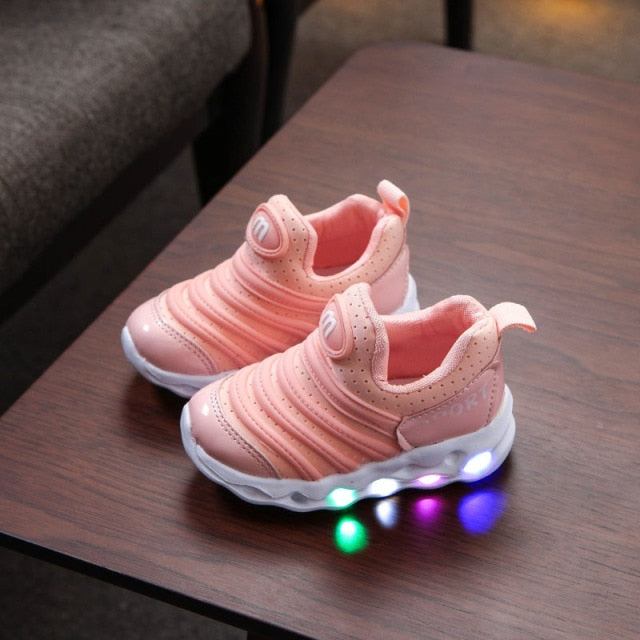 Anti-Slip Low Top Breathable Luminous Sneakers for Girls by Andoo