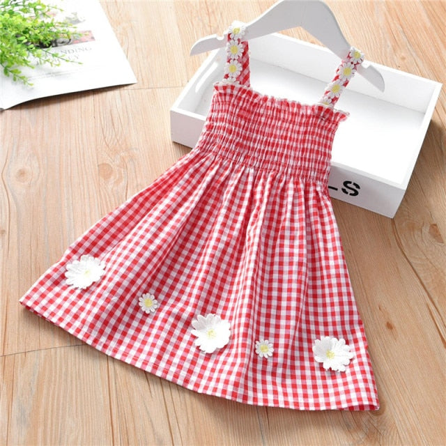 Sleeveless Cotton Plaid Dresses for Girls by Liora
