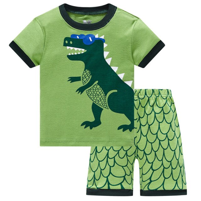 2-Piece Cotton Short Sleeve Shirt and Shorts for Boys by Chivry