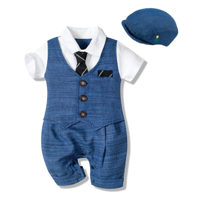 10-Piece Short Sleeve Cotton Romper Suits for Boys by Kabier