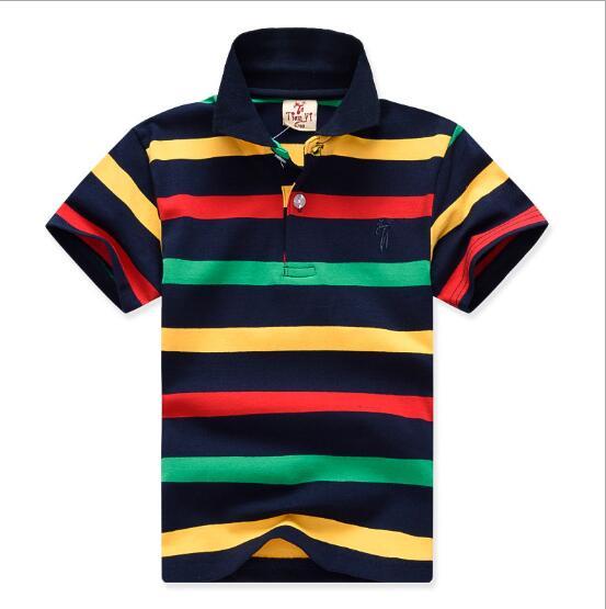 Short Sleeve Cotton Fashion Striped Shirts for Boys by Campur