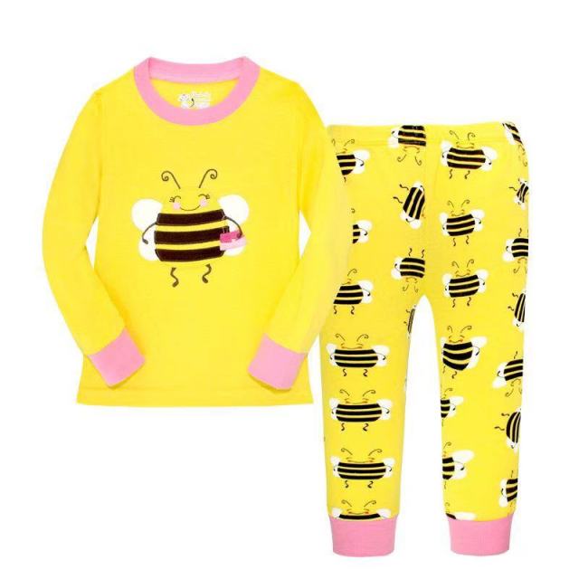 2-Piece Long Sleeve Bumble Bee Pajamas for Girls by OrangeMom