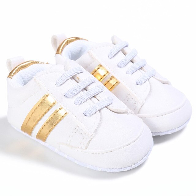 Low Top Soft Leather Anti-Slip Designer Sneakers for Girls by First Walker