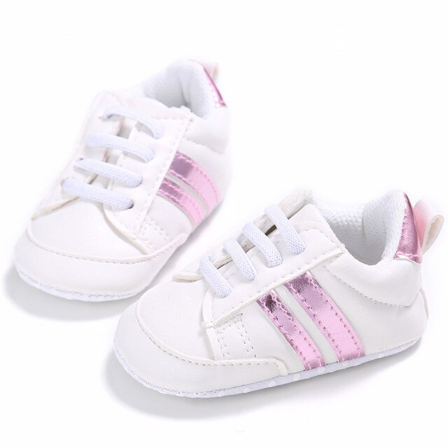 Low Top Soft Leather Anti-Slip Designer Sneakers for Girls by First Walker