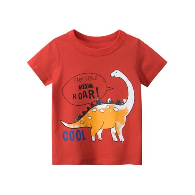 Short Sleeve Cartoon Print Cotton T-Shirts for Boys by Kids Play