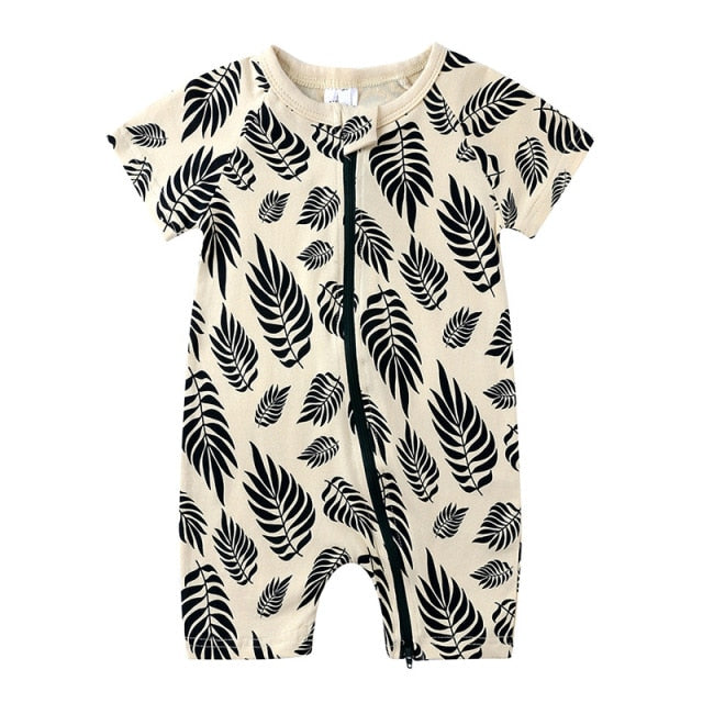 Unisex Short Sleeve Multiprint Cotton Rompers by Ciness
