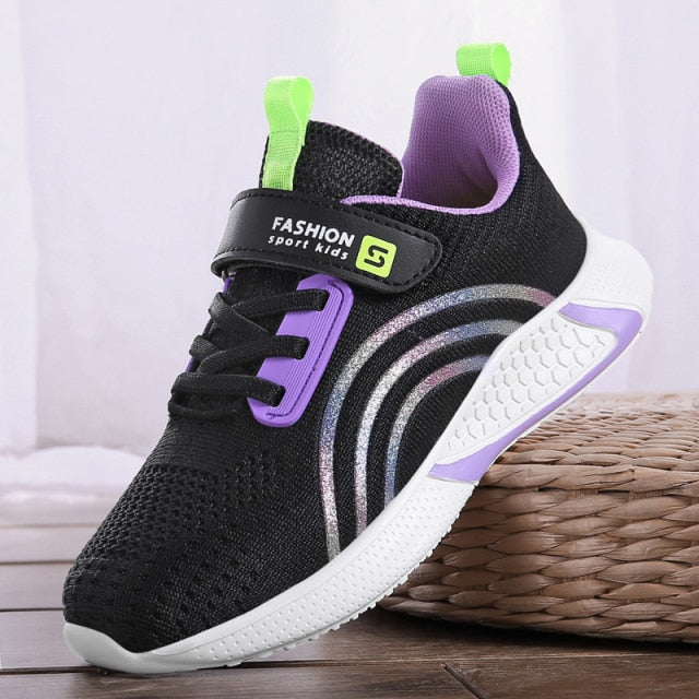 Low Top Anti-Slip Breathable Mesh Sneakers for Girls by Fashion Kids
