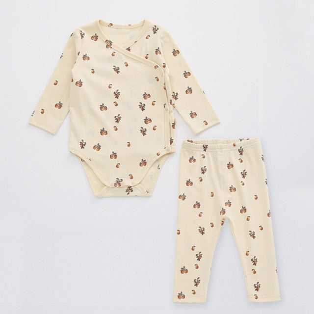 2-Piece Long Sleeve Cotton Onesie and Pants for Girls by Cantree