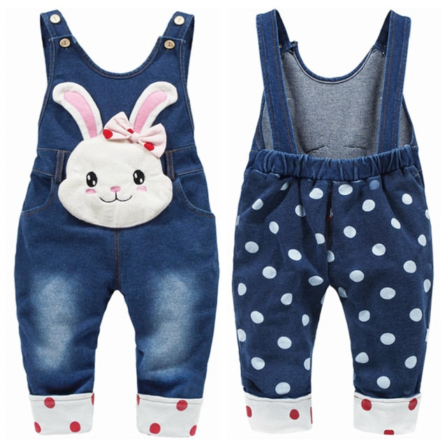 Animal Print Denim Coverall Rompers for Girls by Chumey