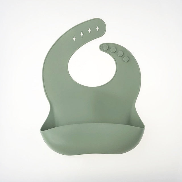 Unisex Standard Waterproof Silicone Banana Bibs with Catcher by Silica