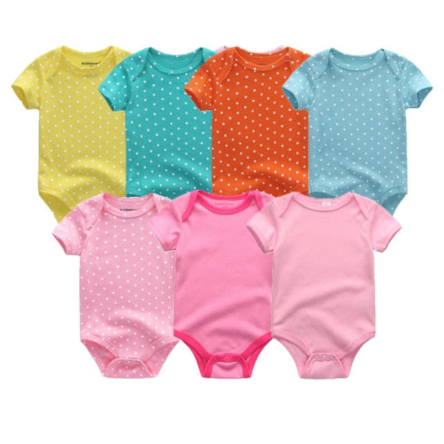 Unisex Newborn Short Sleeve Cotton Onesies (7-Pack) by Fetch