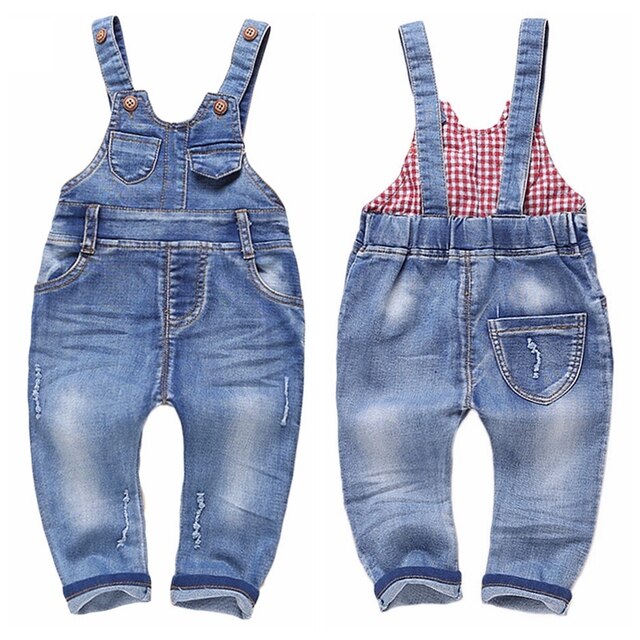 Girls and Boys Stretch Denim Coverall Rompers by Chumey