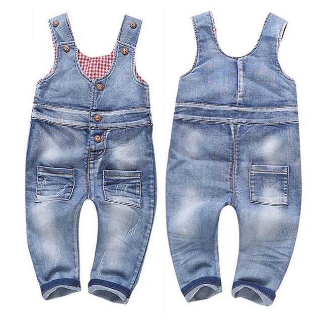 Girls and Boys Stretch Denim Coverall Rompers by Chumey