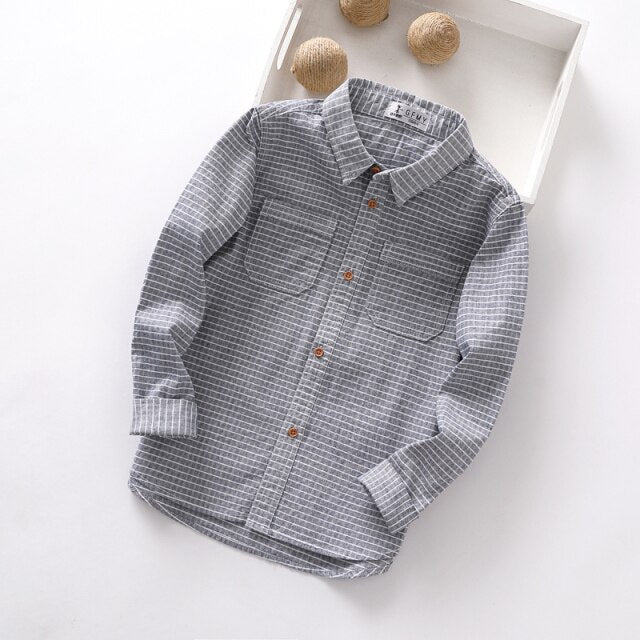 Long Sleeve Cotton Casual Shirts for Boys by Van Tido