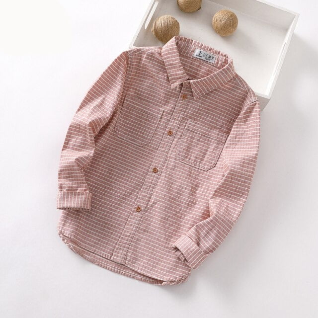 Long Sleeve Cotton Casual Shirts for Boys by Van Tido