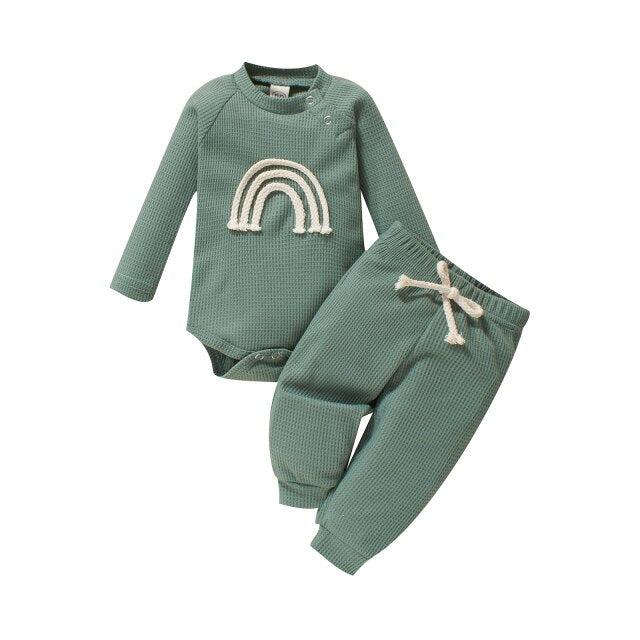 2-Piece Long Sleeve Cotton Onesie Sweatshirt and Pants for Girls by Liora