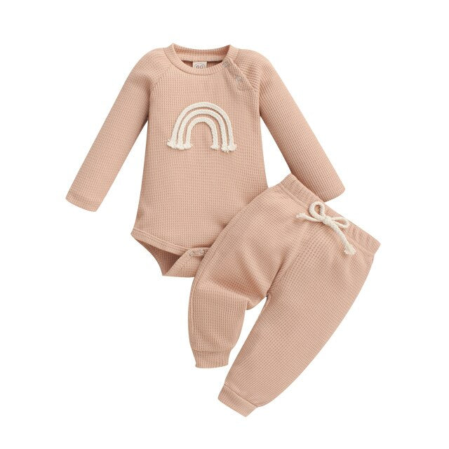 2-Piece Long Sleeve Cotton Onesie Sweatshirt and Pants for Girls by Liora