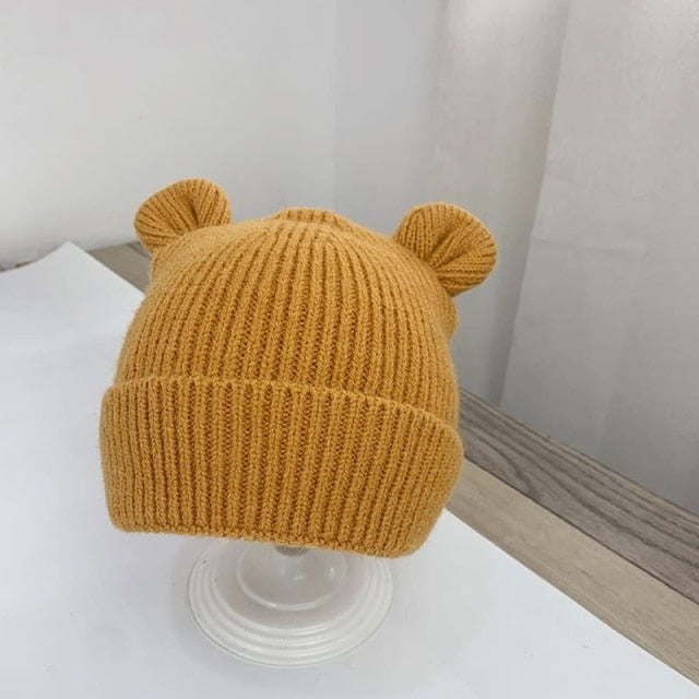 Unisex Knitted Cotton Hippo Ear Beanie Hat by Denos