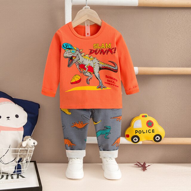 2-Piece Long Sleeve Cotton Pajamas for Boys by Iner Clothing